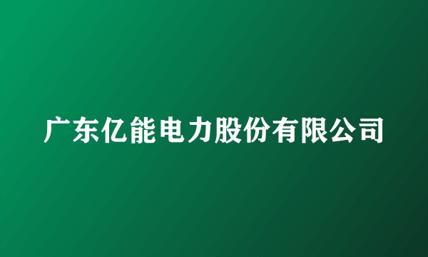 广东亿能电力股份有限公司
