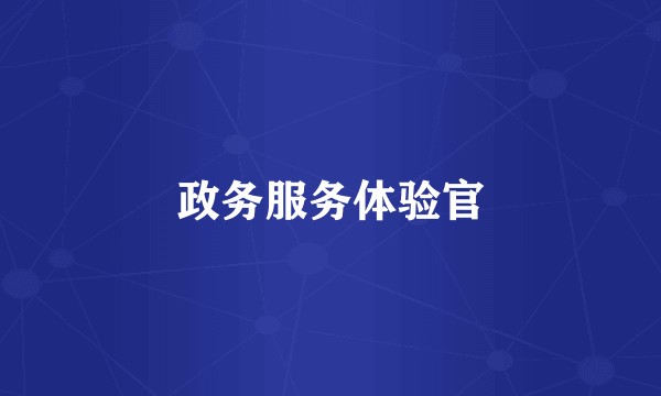 政务服务体验官