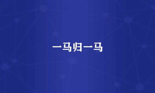 一马归一马
