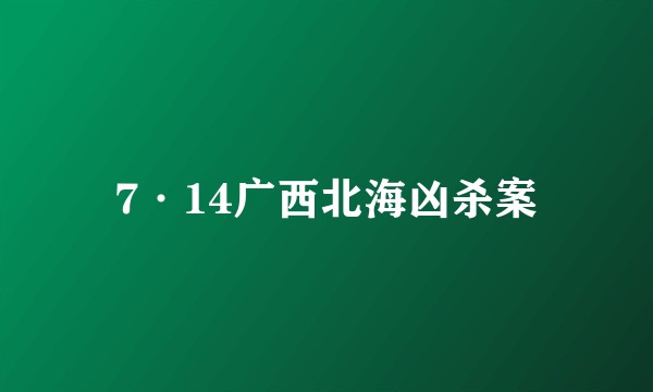 7·14广西北海凶杀案