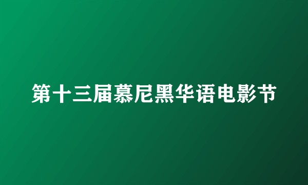 第十三届慕尼黑华语电影节