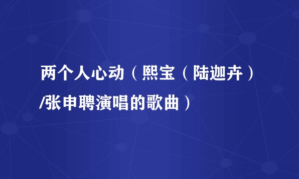 两个人心动（熙宝（陆迦卉）/张申聘演唱的歌曲）