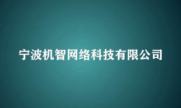 宁波机智网络科技有限公司