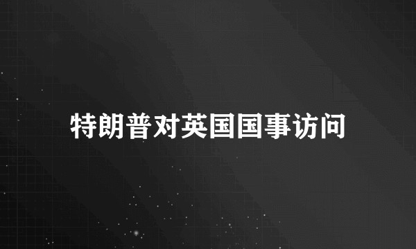 特朗普对英国国事访问
