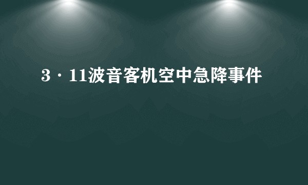3·11波音客机空中急降事件