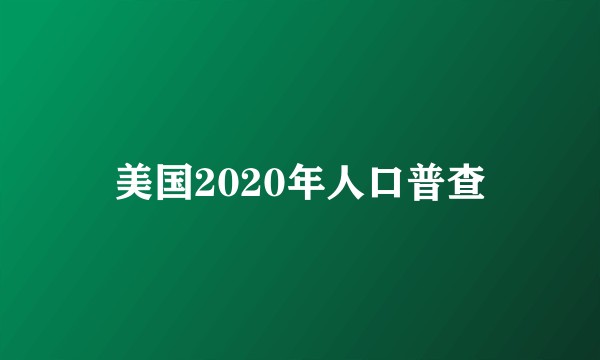 美国2020年人口普查
