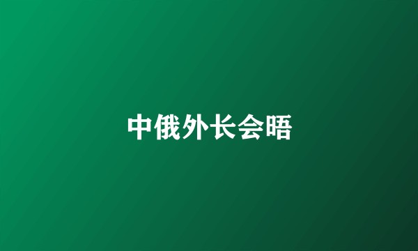 中俄外长会晤