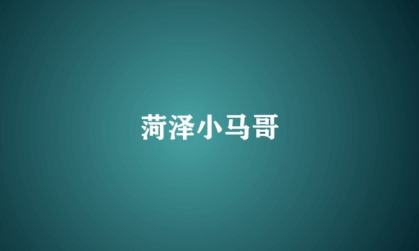 菏泽小马哥