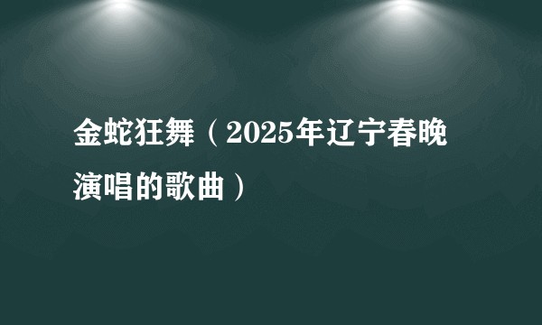金蛇狂舞（2025年辽宁春晚演唱的歌曲）