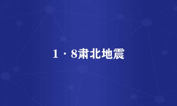 1·8肃北地震