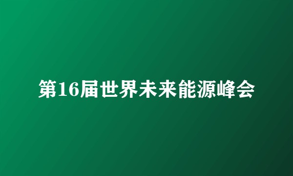 第16届世界未来能源峰会