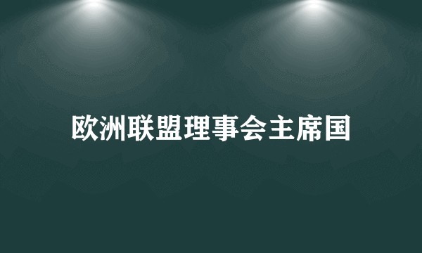 欧洲联盟理事会主席国