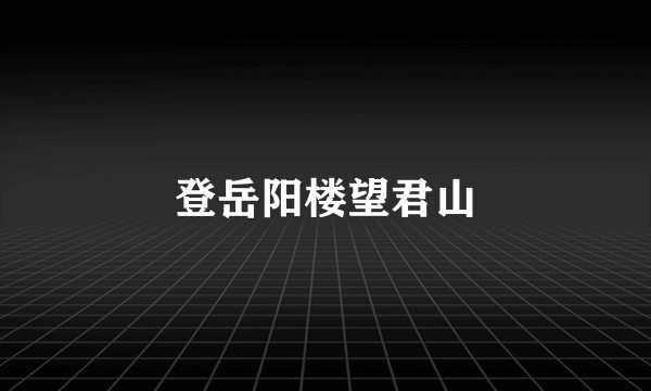 登岳阳楼望君山