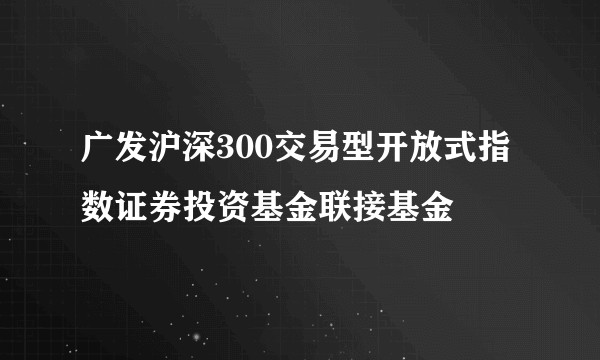 广发沪深300交易型开放式指数证券投资基金联接基金