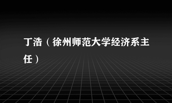 丁浩（徐州师范大学经济系主任）