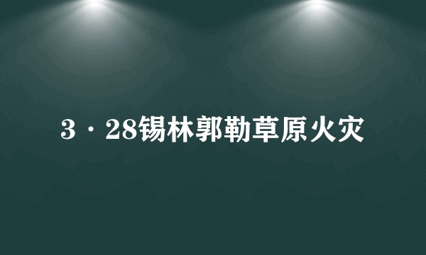 3·28锡林郭勒草原火灾