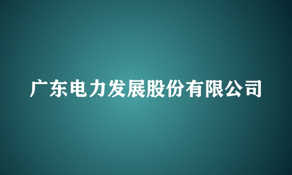 广东电力发展股份有限公司