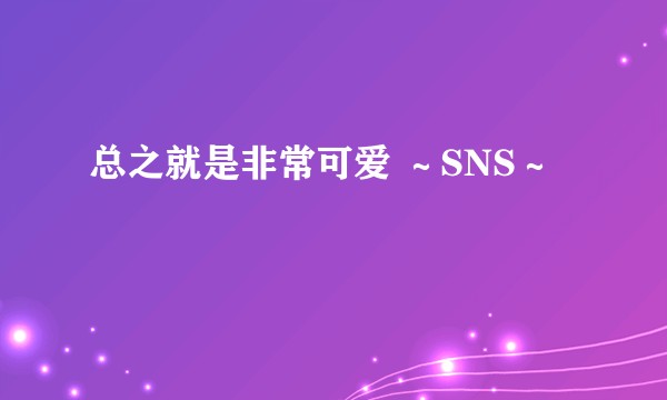 总之就是非常可爱 ～SNS～
