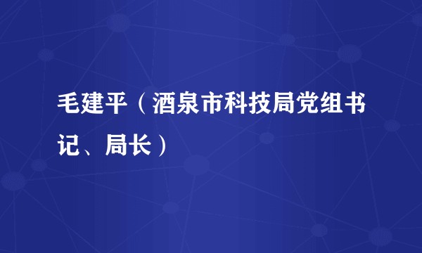 毛建平（酒泉市科技局党组书记、局长）