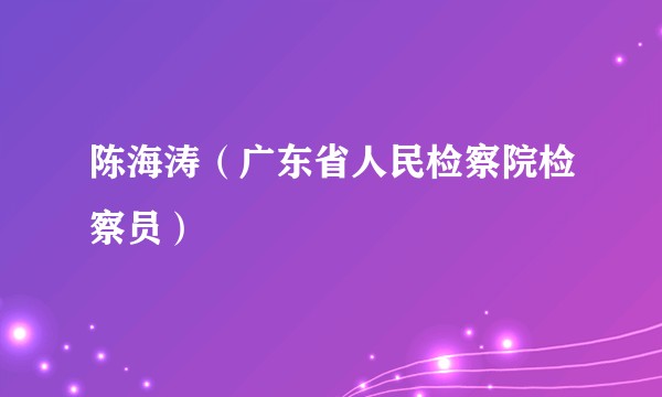 陈海涛（广东省人民检察院检察员）