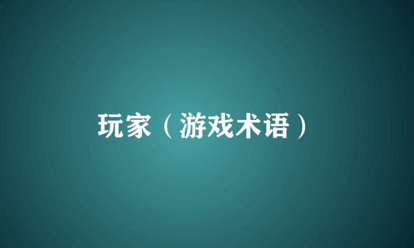 玩家（游戏术语）