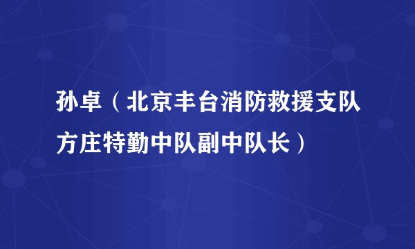 孙卓（北京丰台消防救援支队方庄特勤中队副中队长）