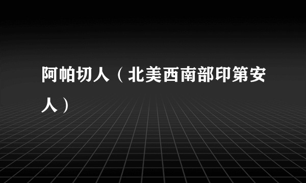 阿帕切人(北美西南部印第安人)