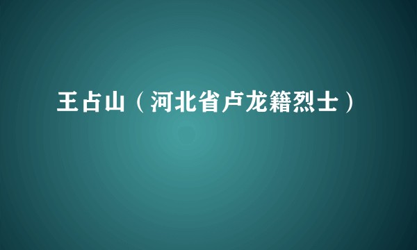 王占山（河北省卢龙籍烈士）