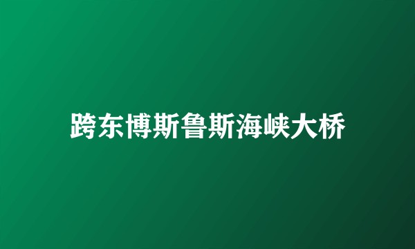 跨东博斯鲁斯海峡大桥