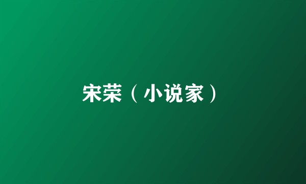 宋荣（小说家）
