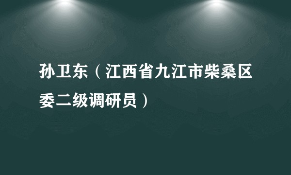 孙卫东（江西省九江市柴桑区委二级调研员）