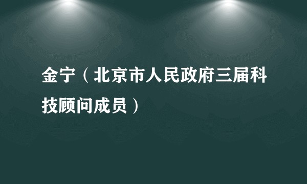 金宁（北京市人民政府三届科技顾问成员）