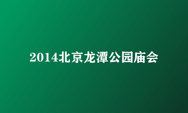 2014北京龙潭公园庙会