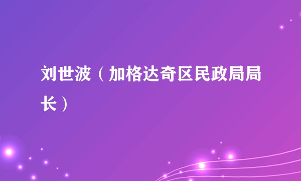 刘世波（加格达奇区民政局局长）