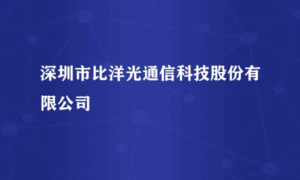 深圳市比洋光通信科技股份有限公司