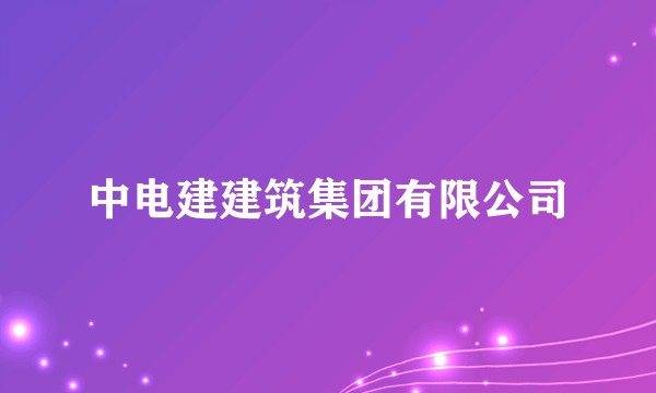 中电建建筑集团有限公司