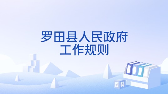 罗田县人民政府工作规则