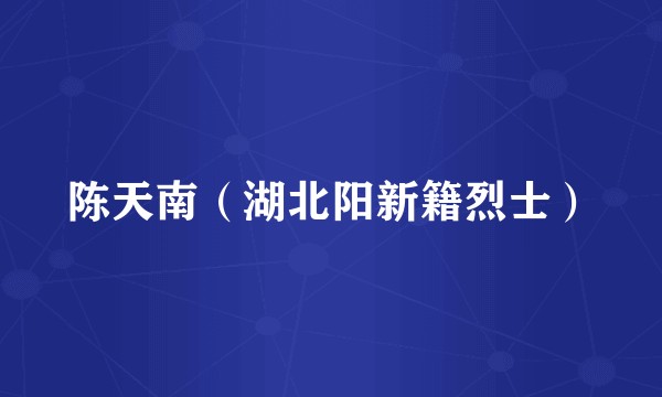 陈天南（湖北阳新籍烈士）