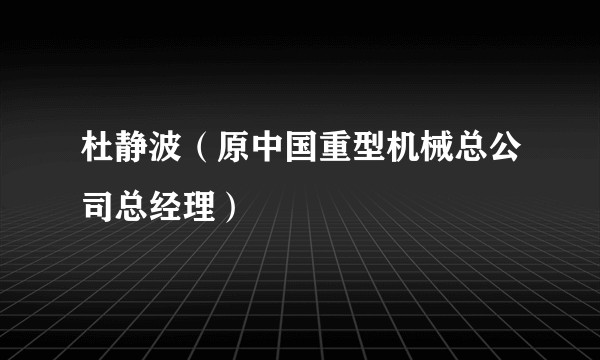 杜静波（原中国重型机械总公司总经理）