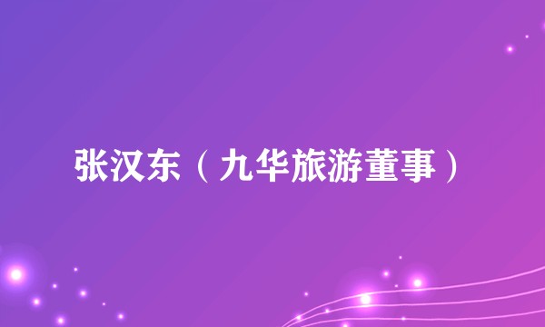 张汉东（九华旅游董事）