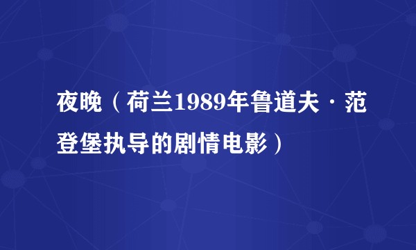 夜晚（荷兰1989年鲁道夫·范登堡执导的剧情电影）