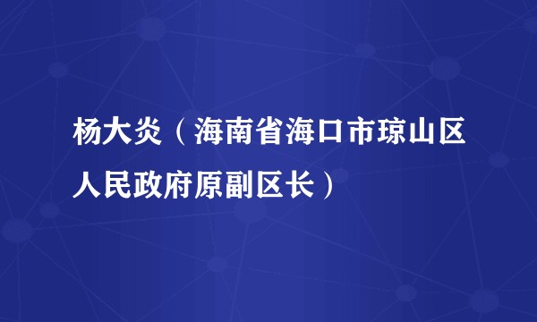 杨大炎（海南省海口市琼山区人民政府原副区长）