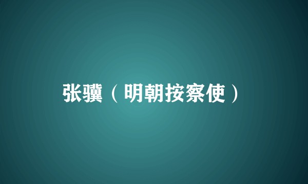 张骥（明朝按察使）