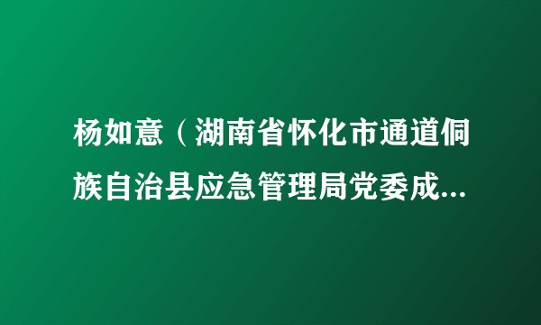 杨如意（湖南省怀化市通道侗族自治县应急管理局党委成员、政工室主任）