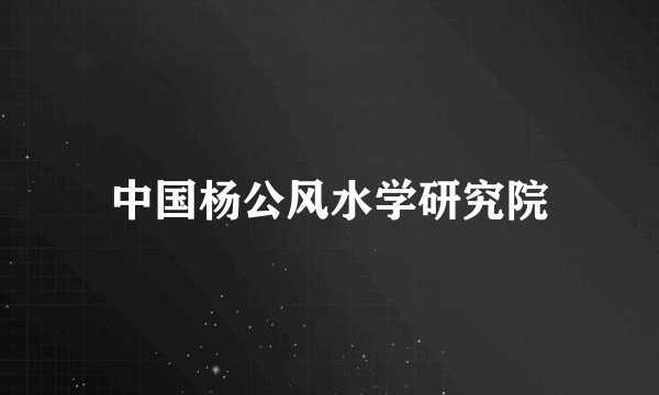 中国杨公风水学研究院
