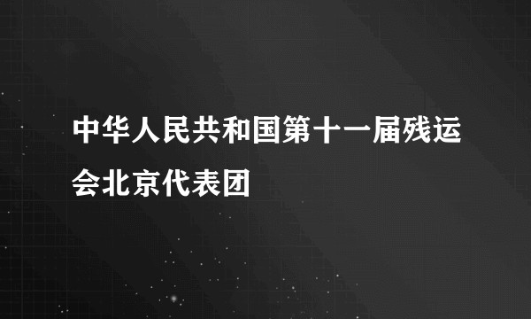 中华人民共和国第十一届残运会北京代表团