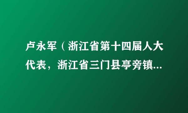 卢永军（浙江省第十四届人大代表，浙江省三门县亭旁镇芹溪村党支部书记）
