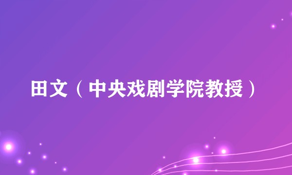 田文（中央戏剧学院教授）