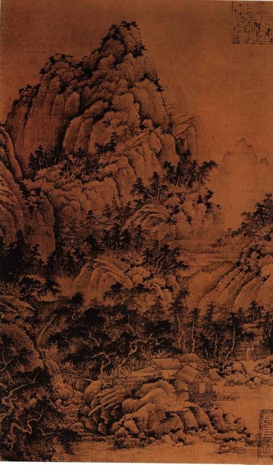 山居图(五代巨然创作绢本水墨画)