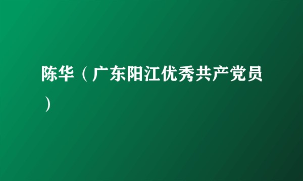 陈华（广东阳江优秀共产党员）